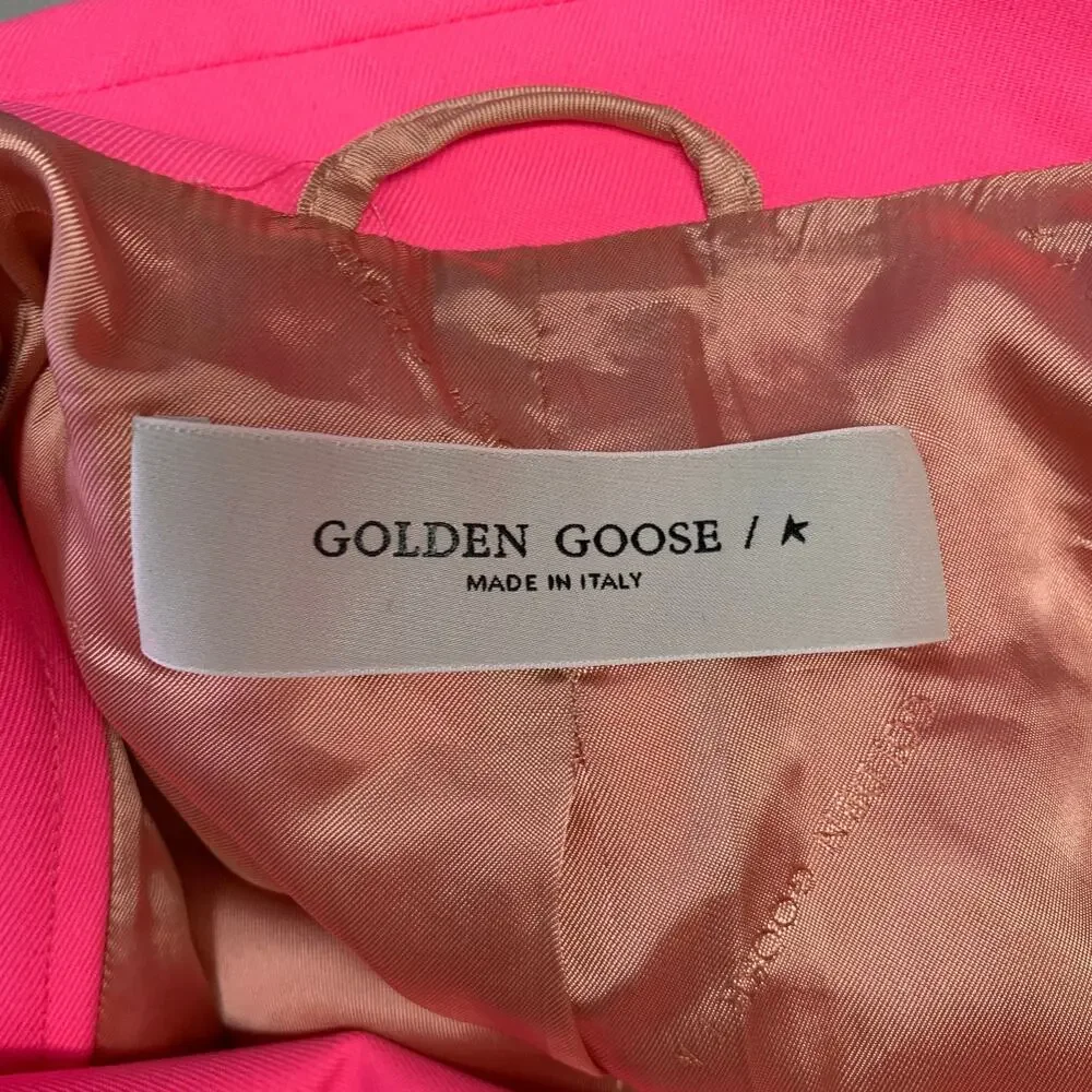 GOLDEN GOOSE Size S Pink Polyester Trench Coat - Picture 8 of 11
